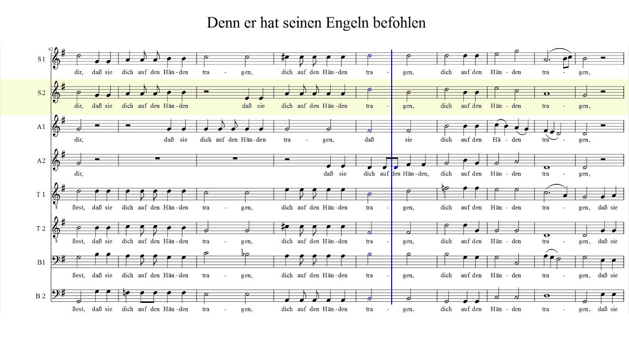Denn er hat seinen Engeln befohlen [Sopran 2]