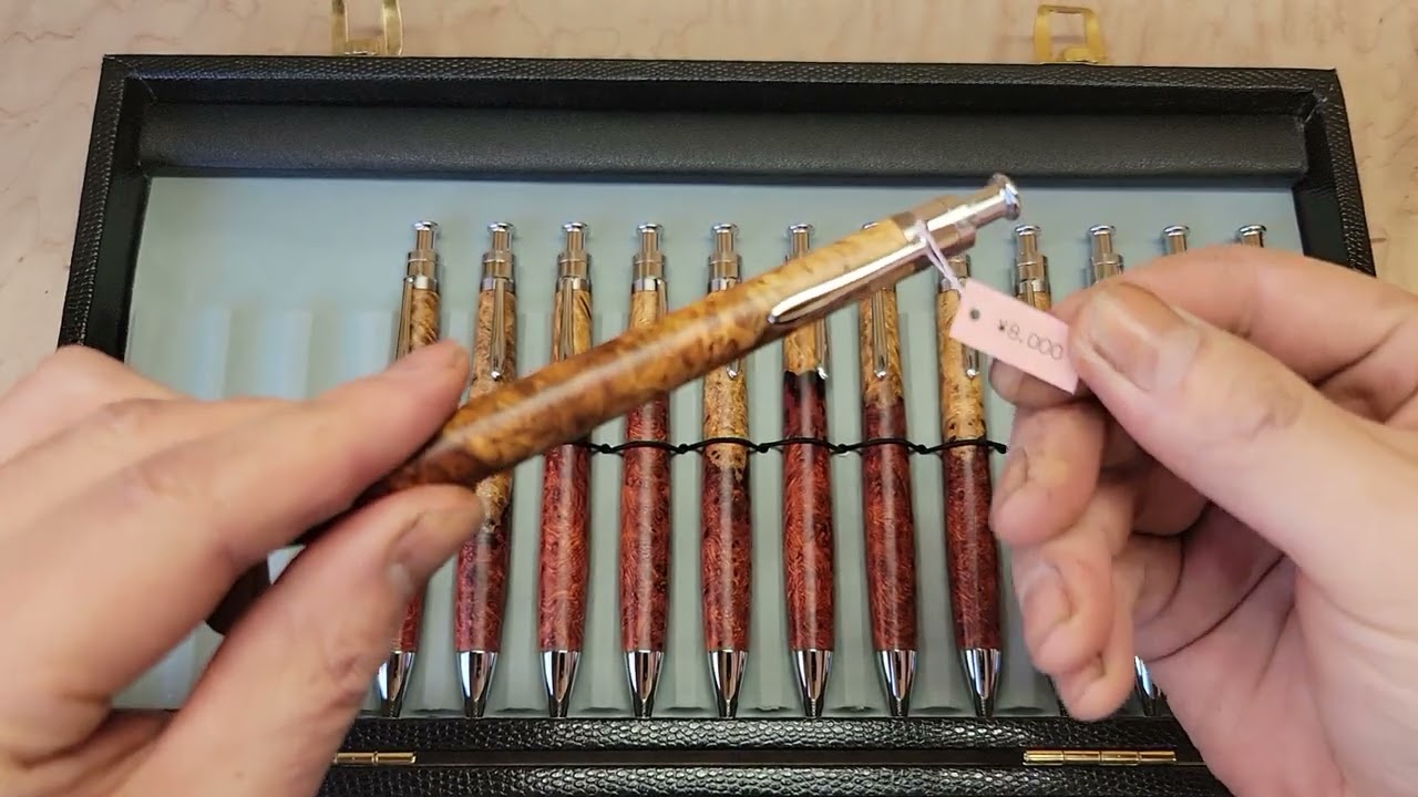 新宿個展　作品紹介　ルーチェペンその２　花梨こぶ杢・紅白