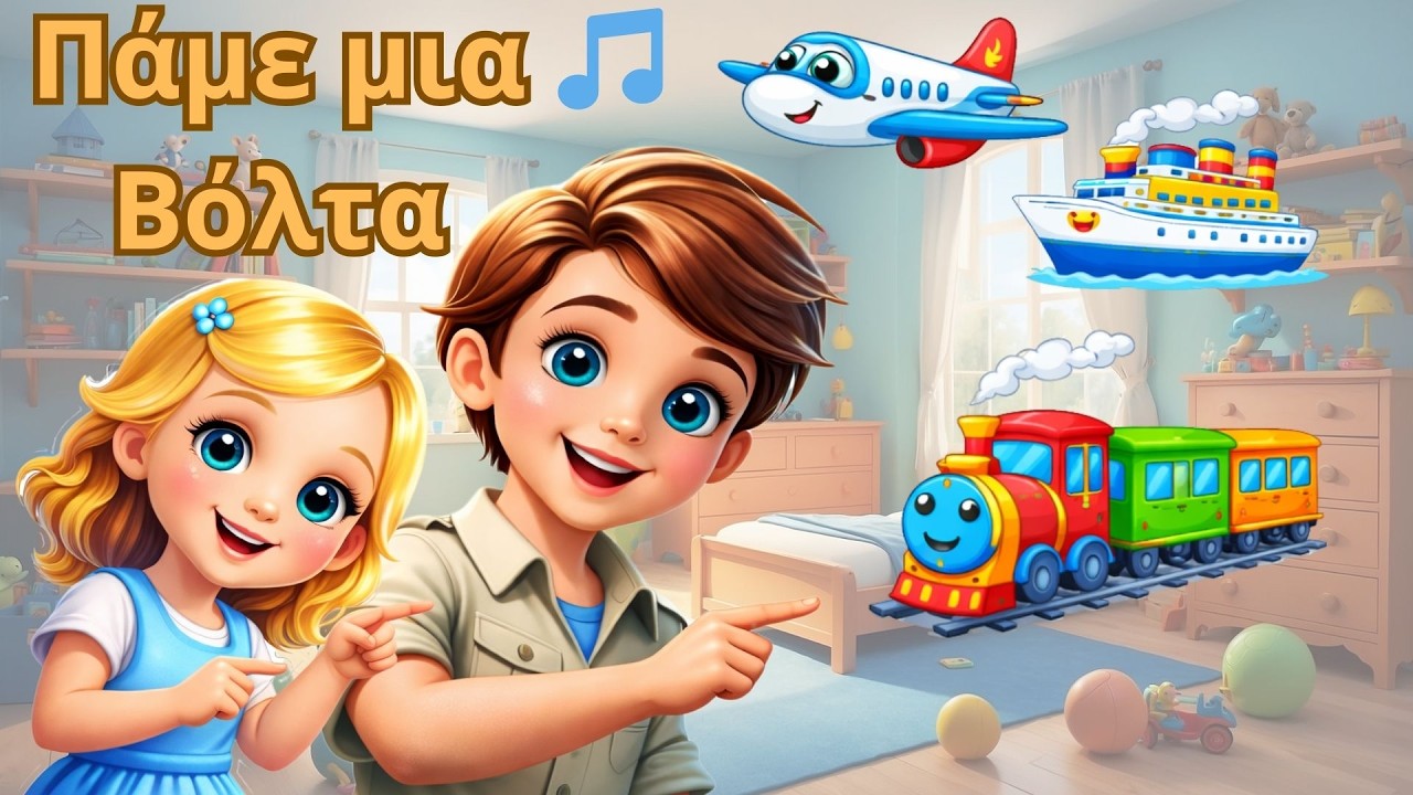 🚌🚗 Τα Μέσα Μεταφοράς |🎶 Παιδικό Τραγούδι με τον Βασίλη & την Ελένη ✈️🚂🚢
