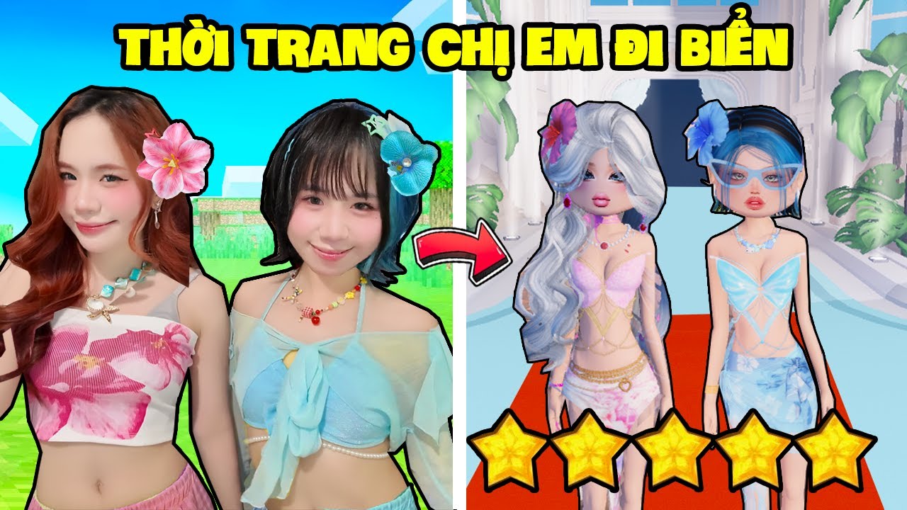 SAMMY VÀ MÈO SIMMY CHƠI GAME THỜI TRANG PHIÊN BẢN CHỊ EM ĐI BIỂN TRONG ROBLOX