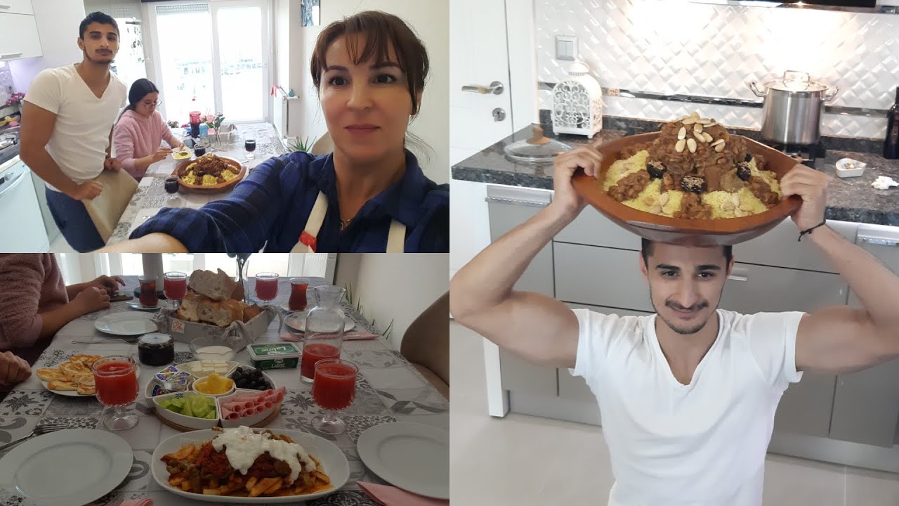 كسكسو المغربي في الغربة بالتفاية مع    وليداتي⁦👨‍👩‍👧‍👦 والزوج الكريم  couscous marocain