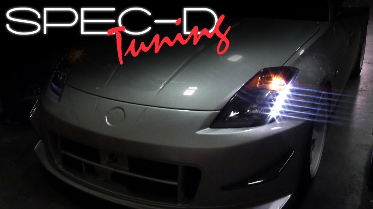 ВИДЕО ПО УСТАНОВКЕ SPECDTUNING: СВЕТОДИОДНЫЕ ПРОЖЕКТОРНЫЕ ФАРЫ NISSAN 350Z 2003 - 2005 ГГ.