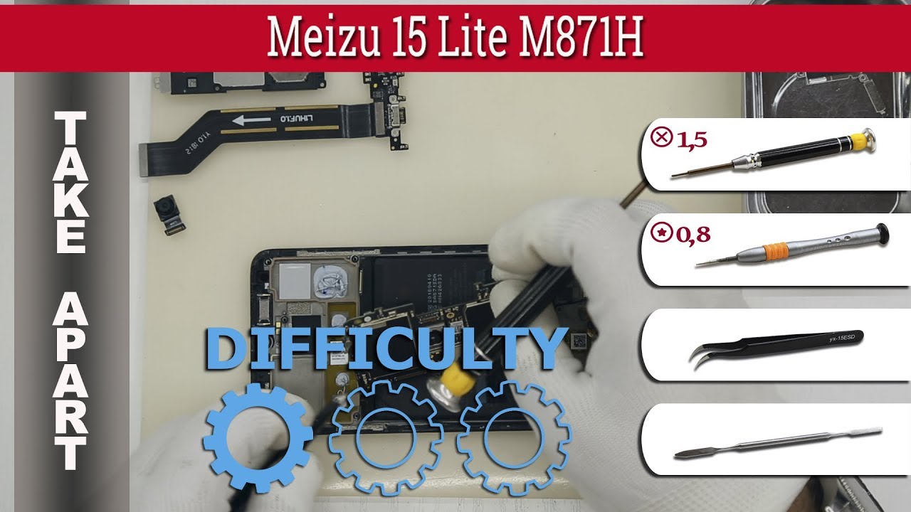 Как разобрать 📱 Meizu 15 Lite M871H Разборка и ремонт