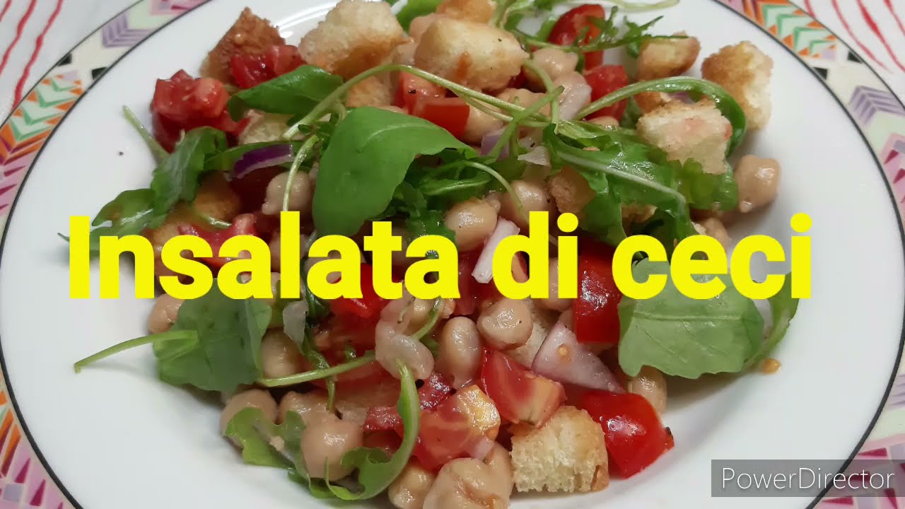 INSALATA DI CECI piatto unico, leggero, fresco e veloce.