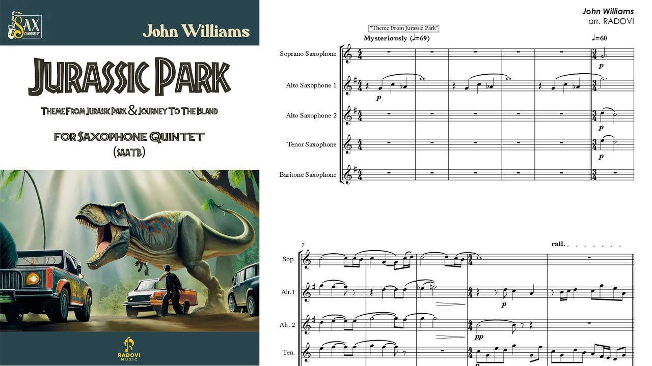 [SAATB] Jurassic Park by John Williams for Saxophone Quintet