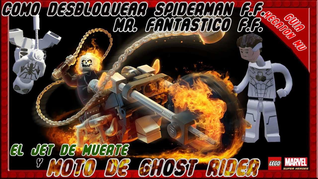 LEGO Marvel Como Desbloquear Moto de Ghost Rider, Spiderman y Mr Fantasty F.F.