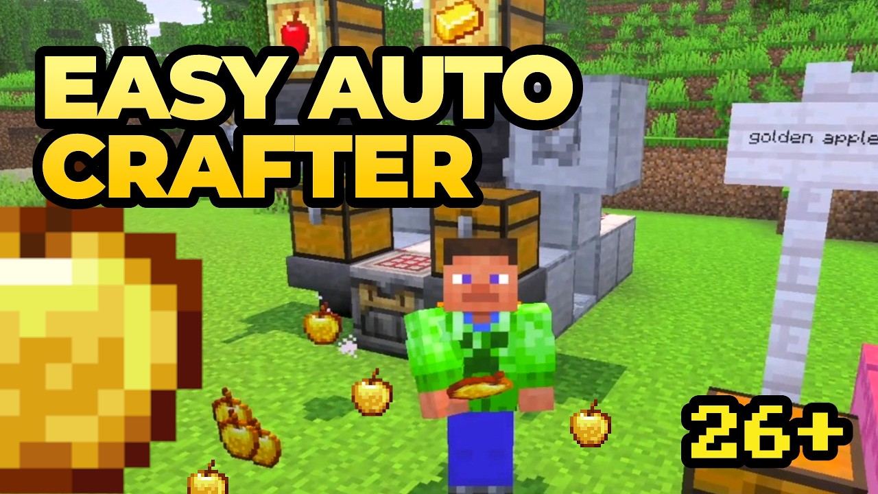 NEVER Craft Golden Apples Again! (Easy Auto Crafter Bedrock)