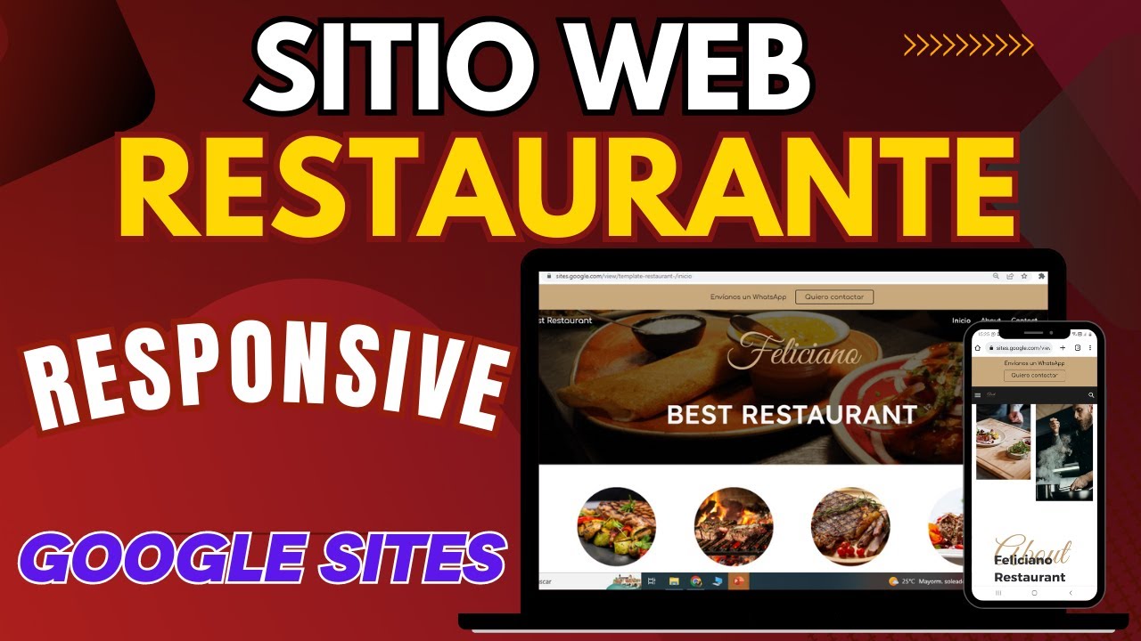 🧑‍🍳Crea una pagina web de RESTAURANTE moderna y adaptable a dispositivos con Google Sites