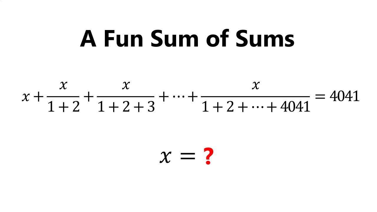 How to solve a clever sum of sums problem