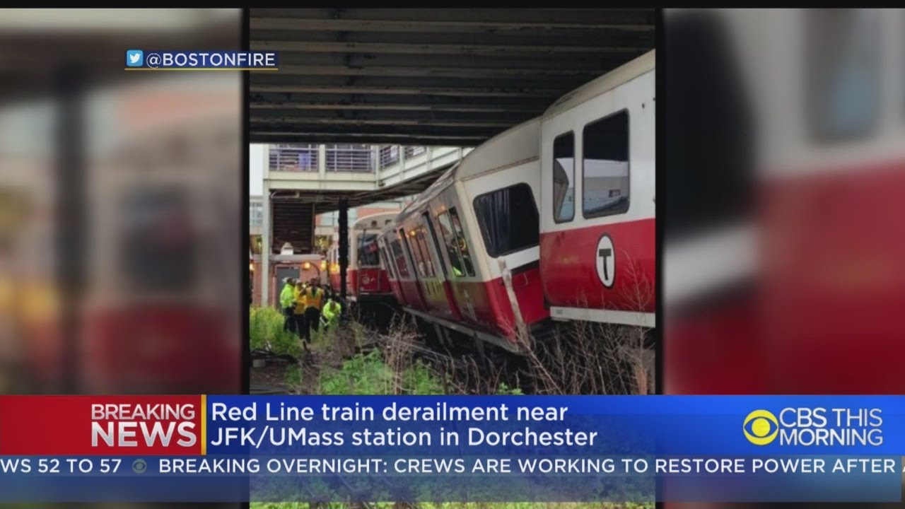 MBTA Red Line Train Derails Outside JFK-UMass Station In Dorchester