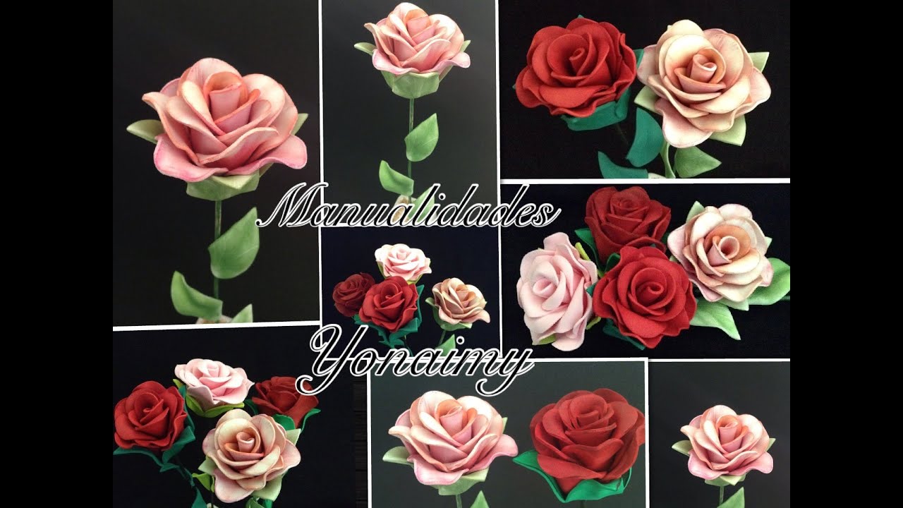 ROSAS DE FOAMY O GOMA EVA SIN MOLDE SOLO CON TERMOFORMADO.