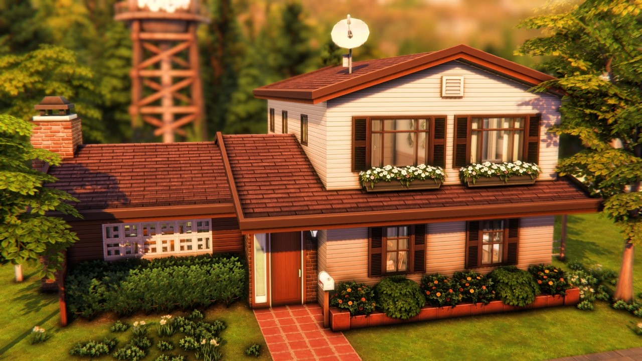 Cozy Mid-century Family Home 🏡 The Sims 4 Speed Build | No CC