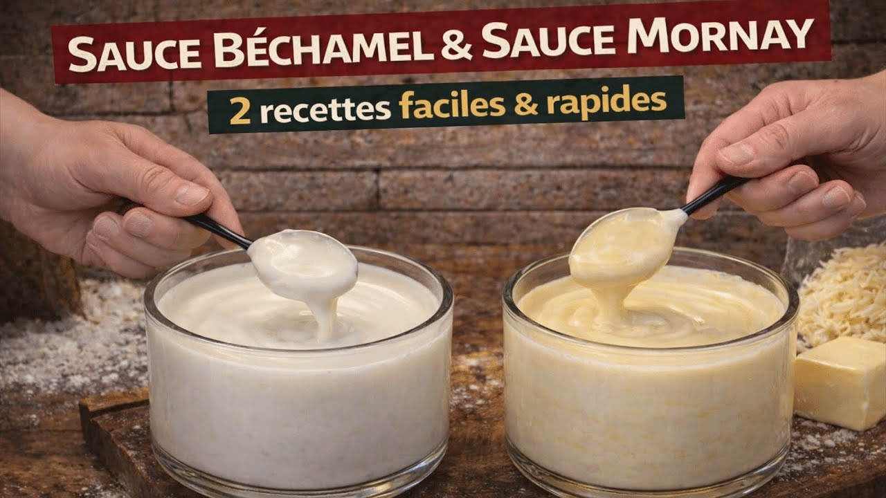 Sauce Béchamel & Sauce Mornay ( 2 RECETTES  FAITES MAISON EN 1 ) 👨‍🍳 RECETTE FACILE & RAPIDE !