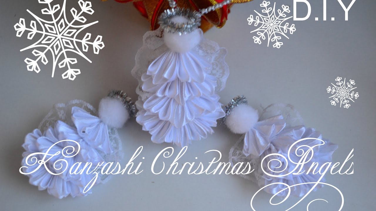 Kanzashi Christmas Angels/Заколки и игрушка на елку 