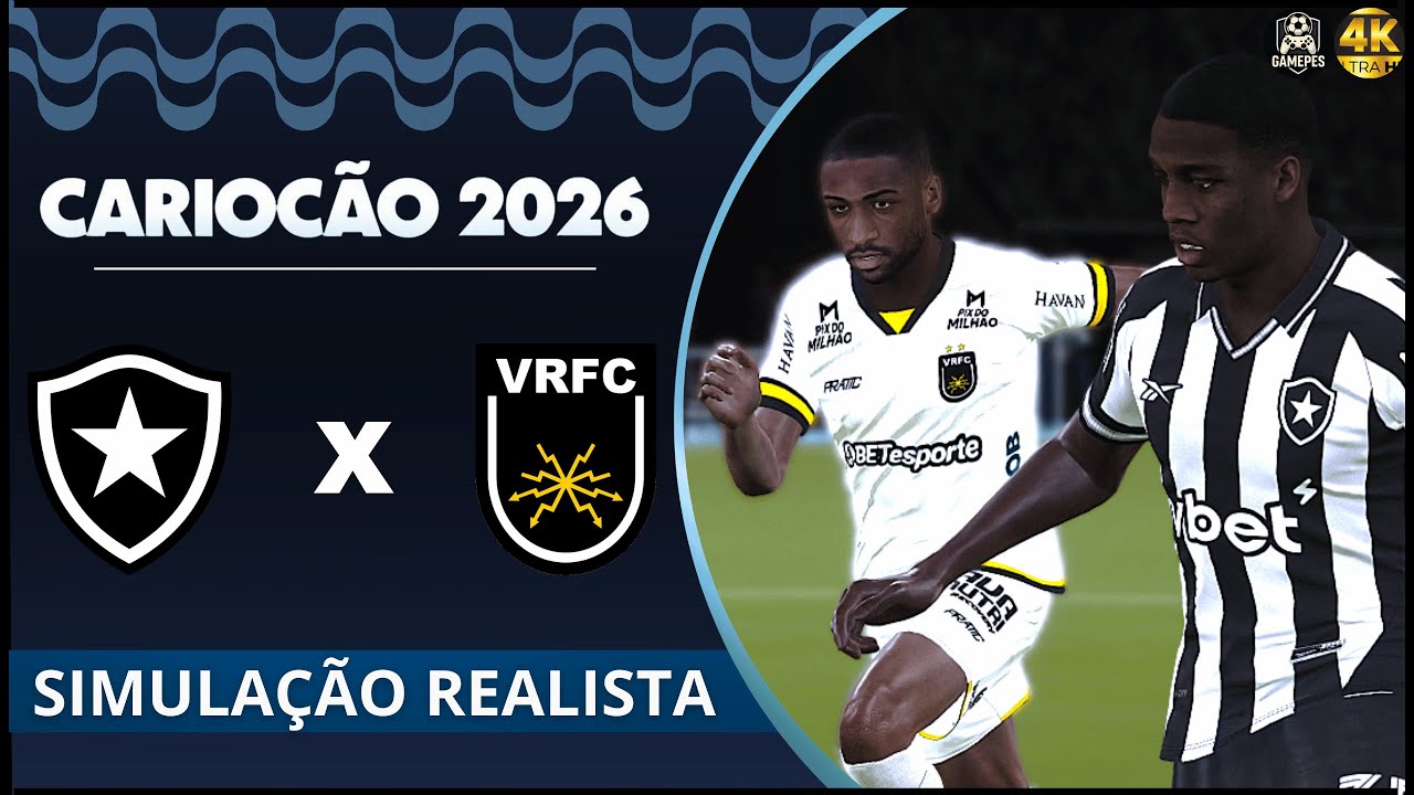 CARIOCÃO 2026 - BOTAFOGO X VOLTA REDONDA  | 3º RODADA | PES 2026 GOGOZPATCH.