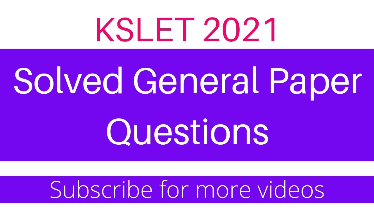 KSET 2021 | Solved General Paper Questions | W Series |1 to 5 |Key Answers with detailed explanation