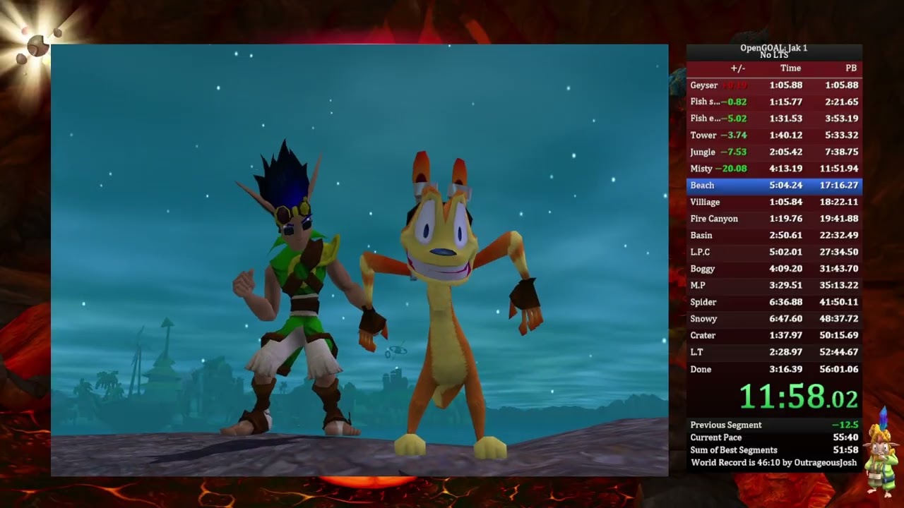 OpenGOAL Jak 1 no LTS speedrun - 54:37
