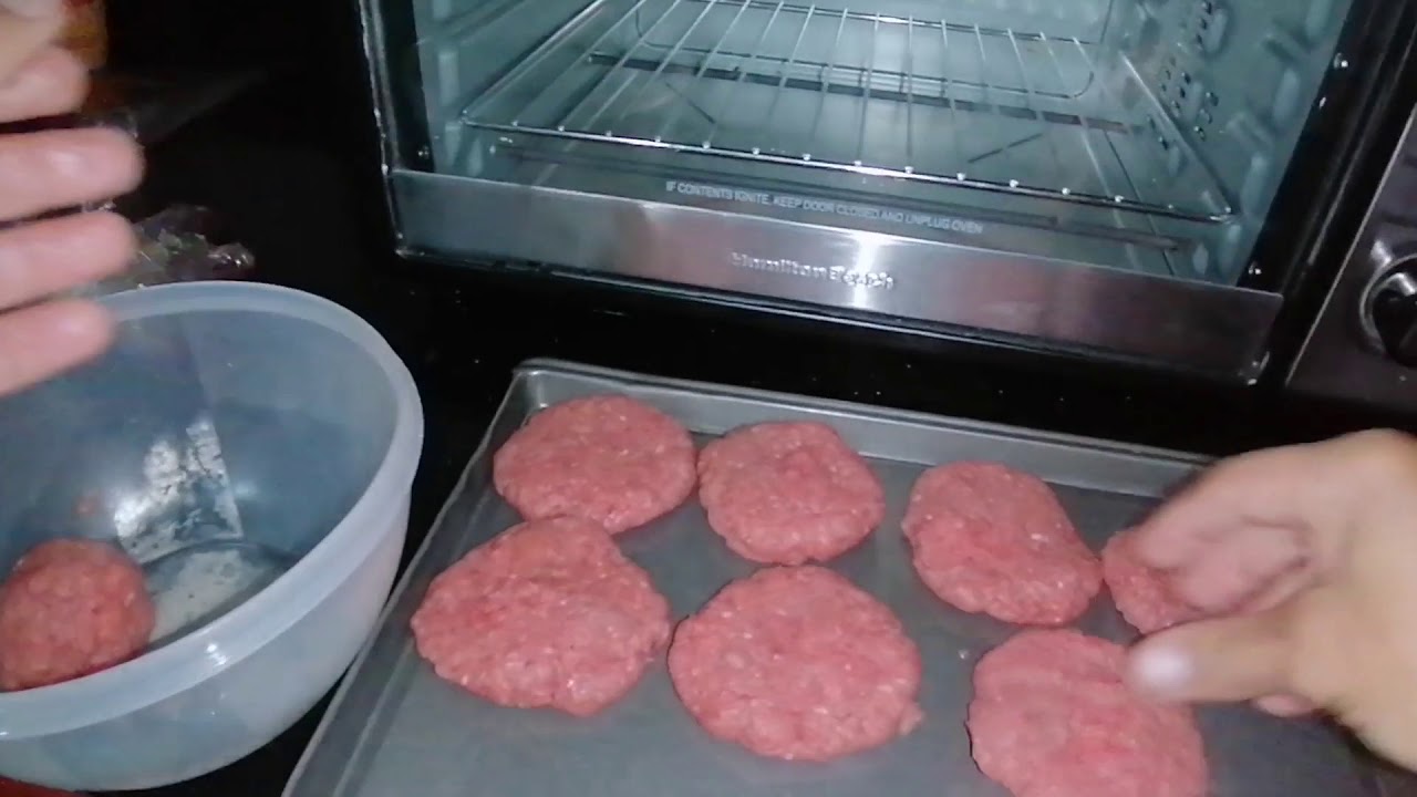 Como preparar HAMBURGUESAS 🍔 EN HORNO  ELÉCTRICO POR CONVECCIÓN Hamilton Beach MODELO 31108