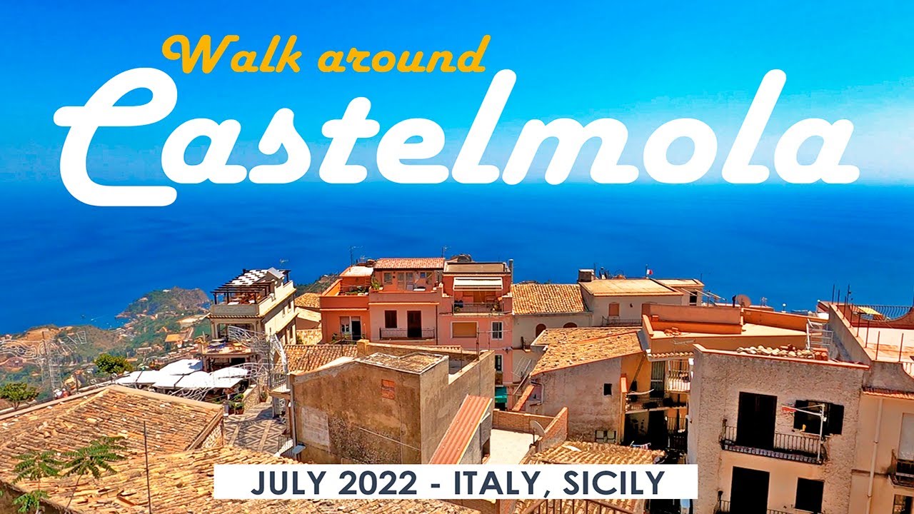 Sicily Walk: Castelmola Village, July 2022, Italy, Messina [4K]