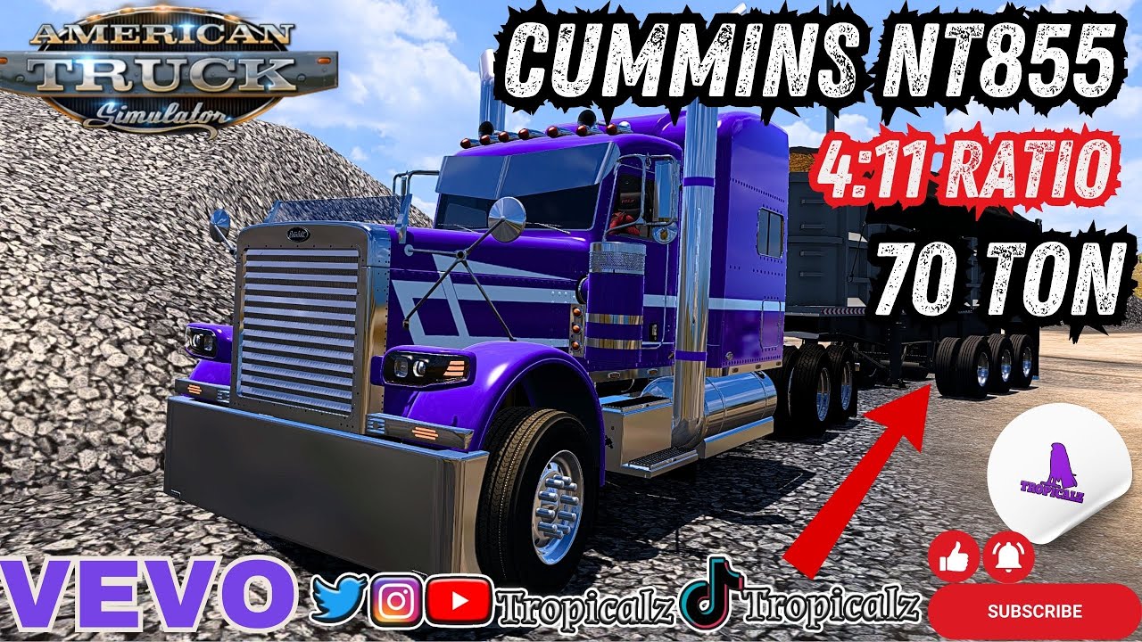 American Truck Simulator - Zeemod Cummins Engine - 70 Ton of Red Dirt
