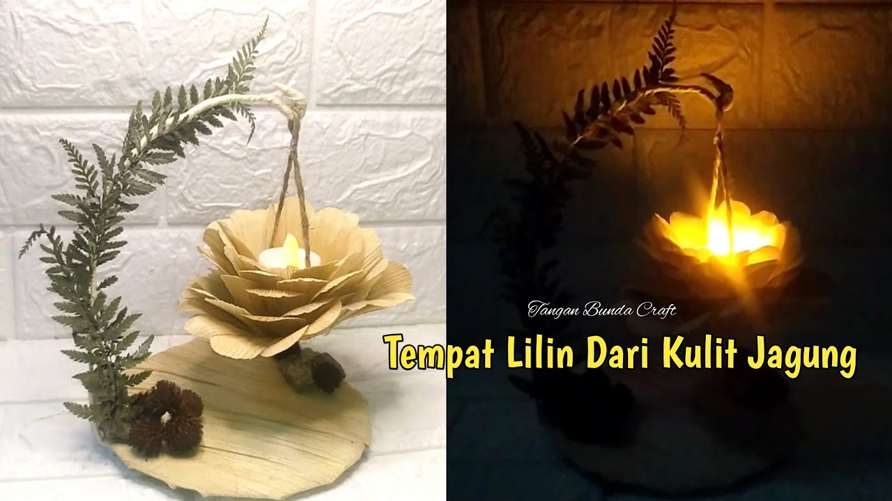 Tempat lilin dari kulit jagung | kerajinan kulit jagung #bestwaste   #idekreatif #tugassekolah