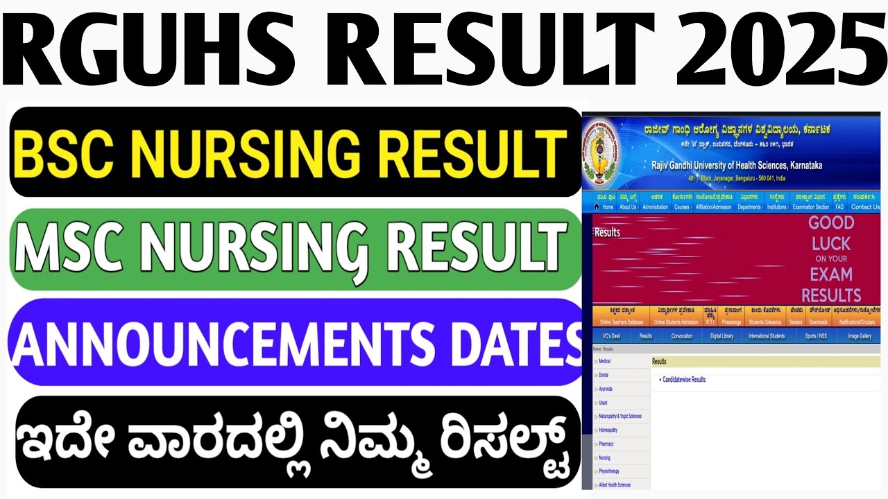MSC NURSING BSC NURSING RESULT LINK SOON 2026 I RGUHS RESULT UPDATES 2026 KARNATAKA 