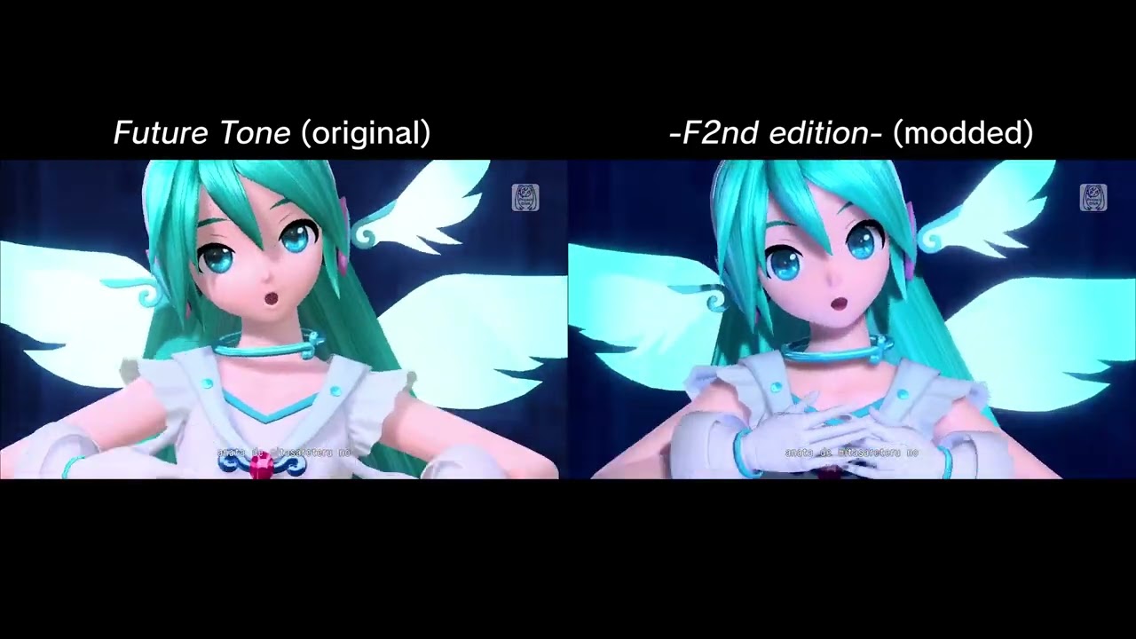 Project DIVA - Electric Angel comparison (Future Tone vs. F2nd Song Pack)