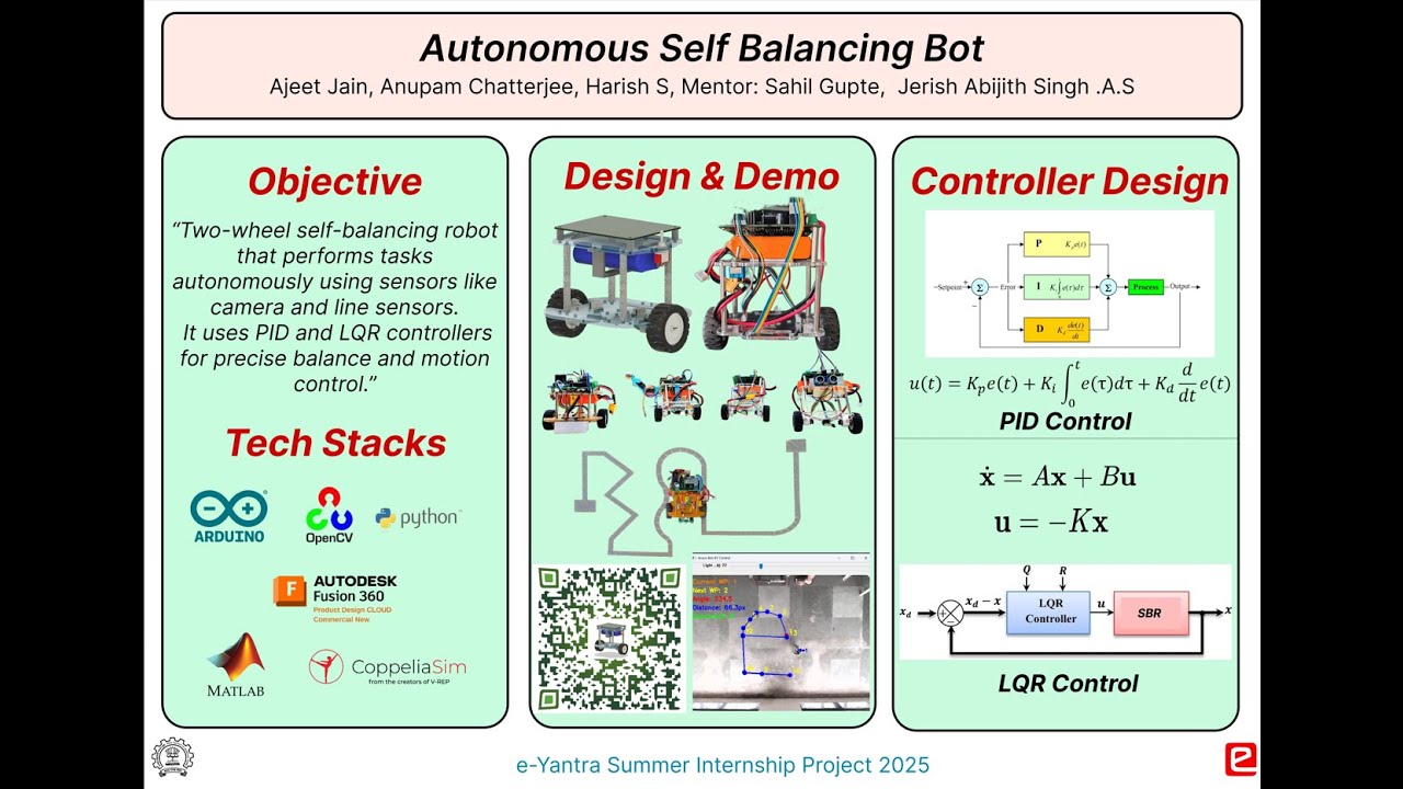 eYSIP 2025 Project - Autonomous Self Balancing Bot