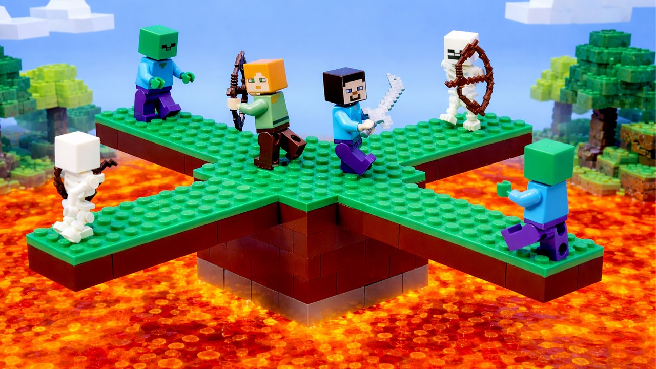 Surviving in LEGO Minecraft, but you only get ONE CHUNK | Lego Minecraft Animation
