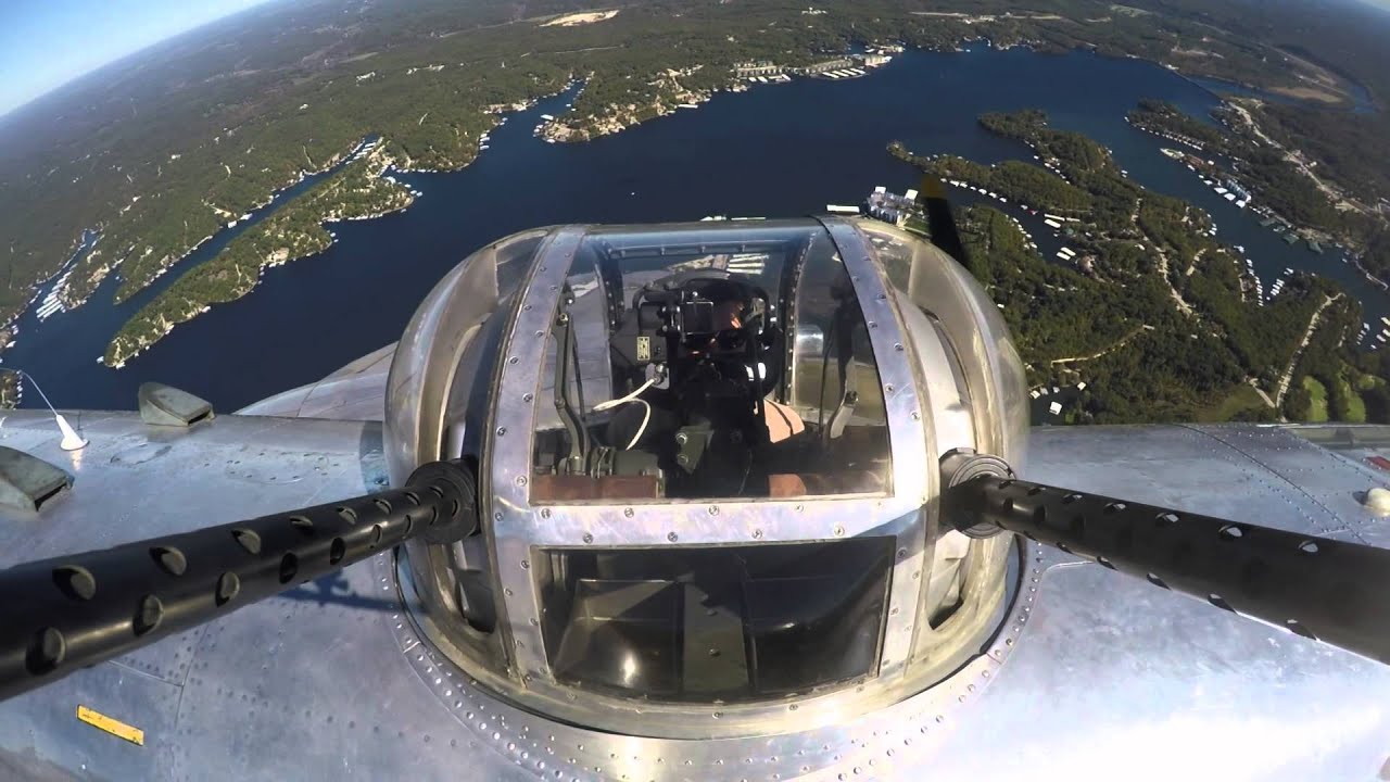 Upper turret from GoPro in flight, B25 Miss Mitchell