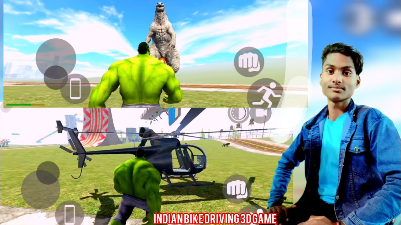 #Video The Halk Vs GodZilla And Dyanosor 🦖 & Gorilla 🦍 New Update || Indian bike driving 3d game #