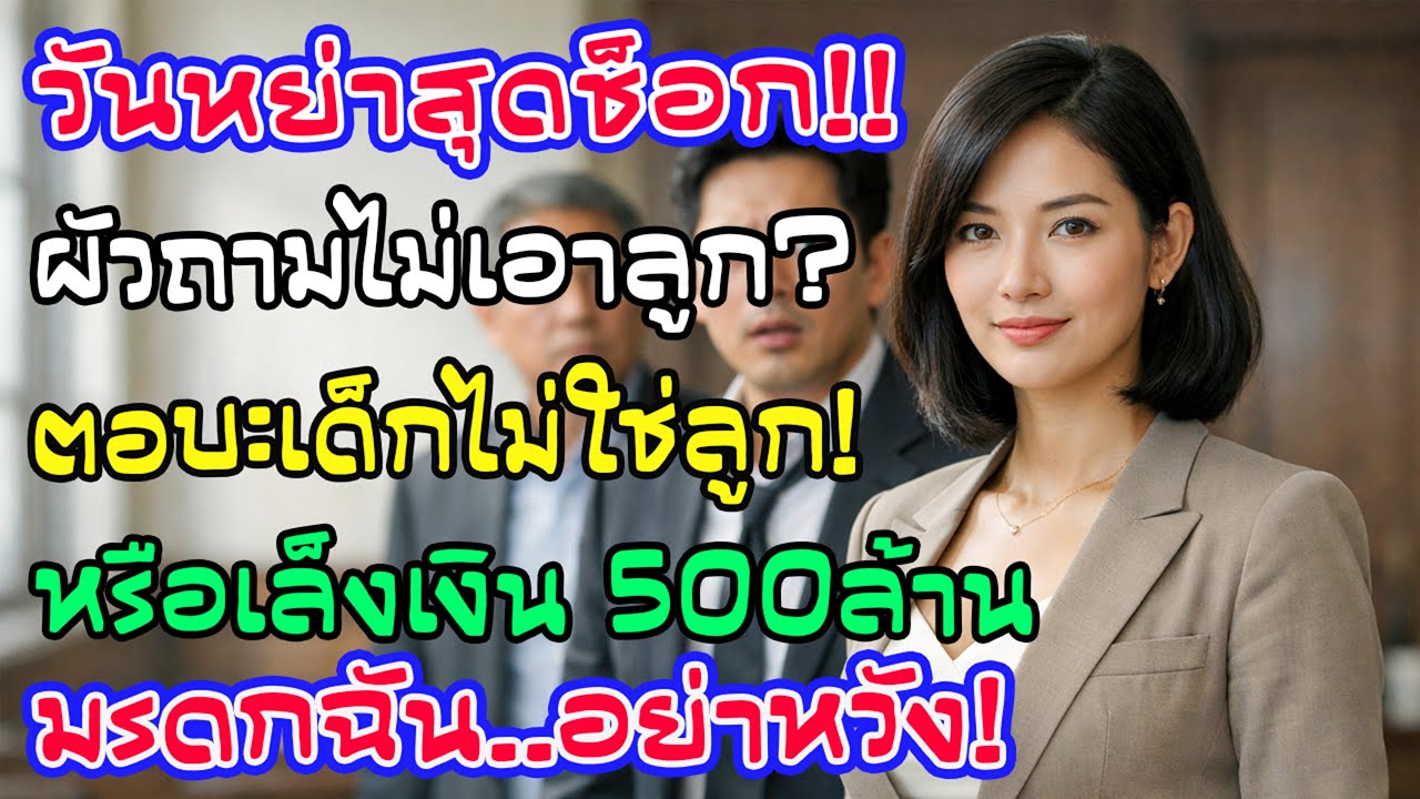 วันหย่า สามีถามไม่แย่งสิทธิเลี้ยงดูหรือ ฉันยิ้มตอบ เด็กไม่ใช่ลูกฉัน หรือเล็งเงินมรดก 500 ล้านกันแน่
