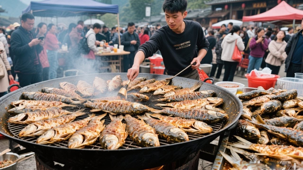 四川雅安天价烤鱼，鲫鱼35一斤鱼头鱼骨一起吃，不排4小时吃不上【好食勇哥】