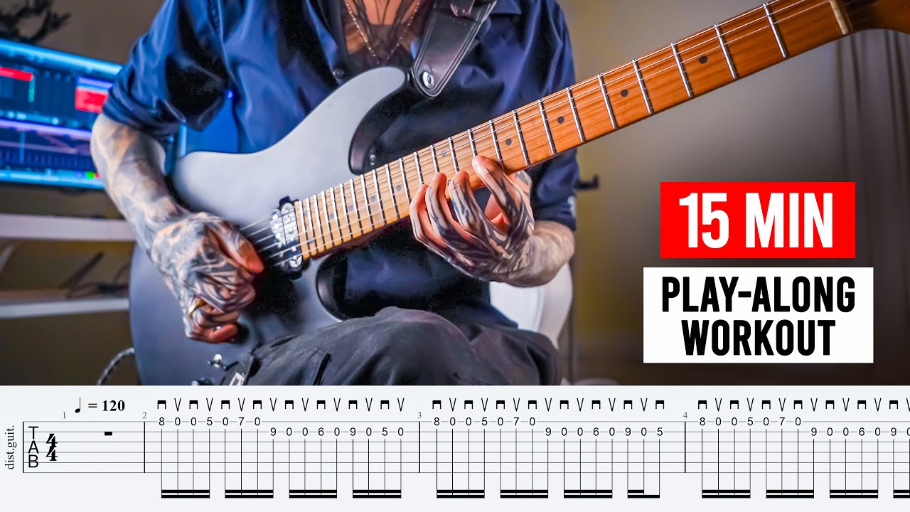 BEST 15 MIN INTERMEDIATE GUITAR WORKOUT - alternate picking, legato, & more!