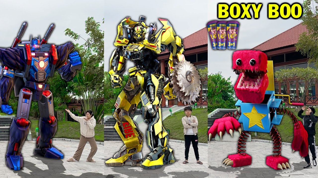 THẮNG TÊ TÊ CUỘC THI LẮP RÁP ROBOT BIẾN HÌNH ĐI TÌM BOXY BOO CÙNG VỊ MỚI XÚC XÍCH HEO CAO BỒI