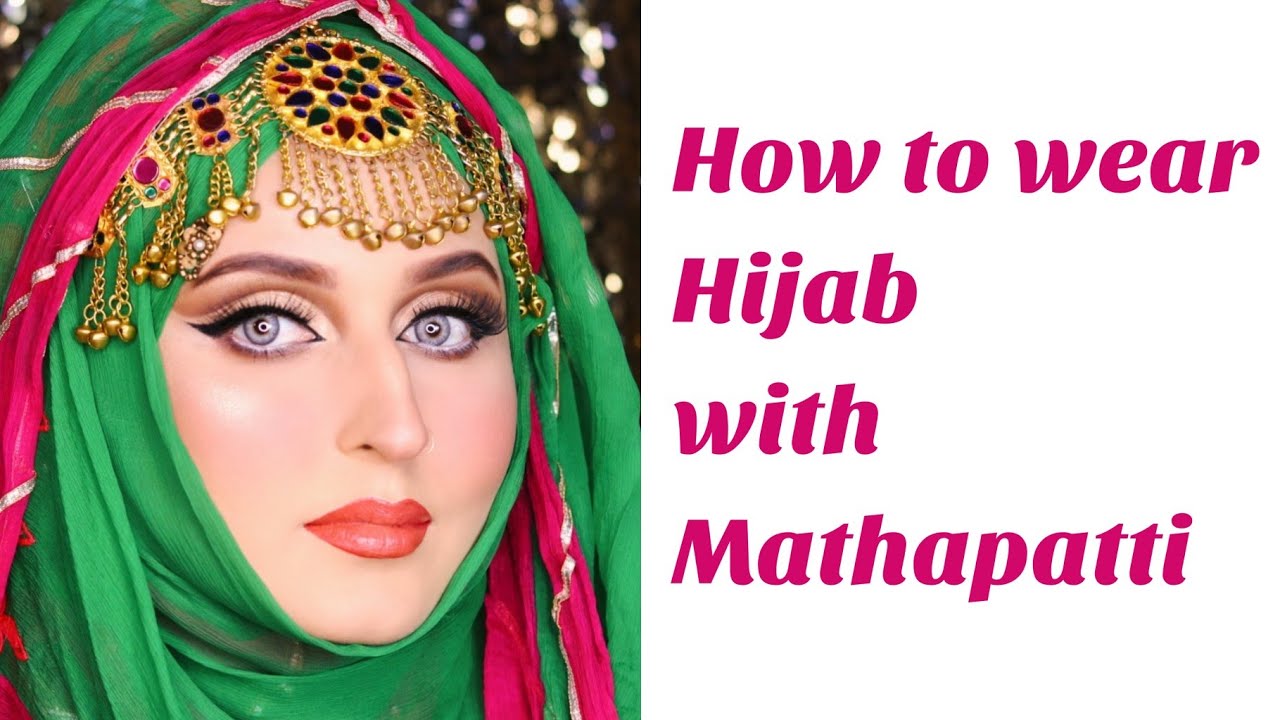 Hijab with Mathapatti , Easy and Quick Tutorial for Beginners / Wedding Hijab / Hijab with Jewelry