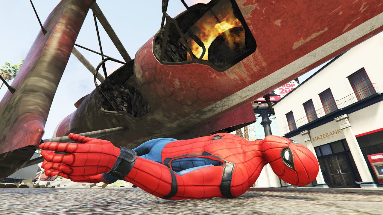 GTA 5 Epic Spiderman Ragdolls & Plane Crashes Ep.135 (Euphoria Physics)
