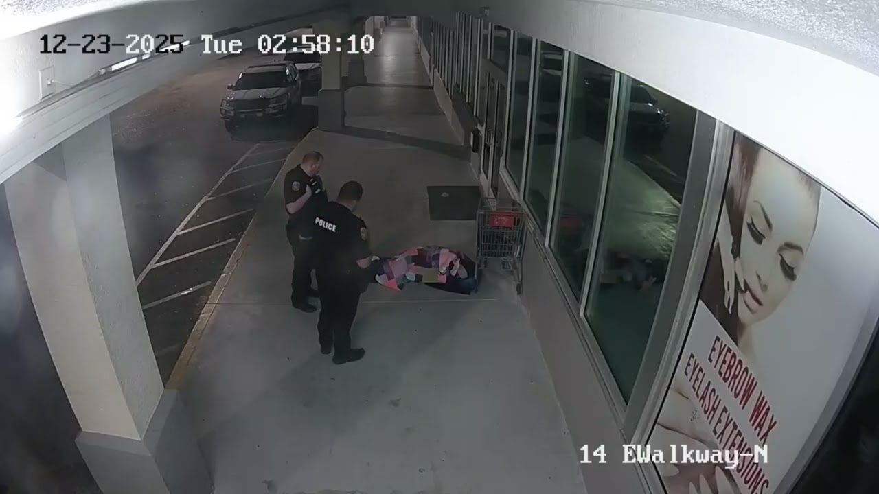 Homeless Man Camped at Shopping Plaza — Police Respond Immediately