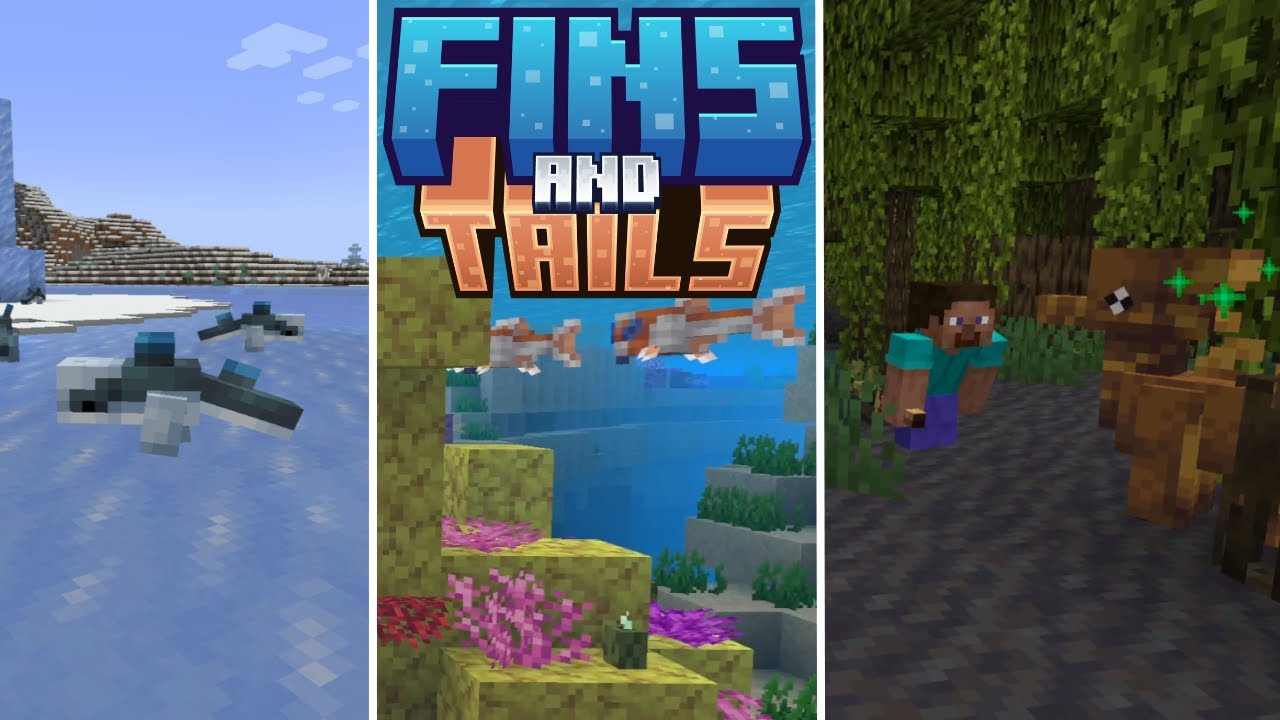 Walking Fish! | Fins And Tails Minecraft Mod Showcase (1.20.1)