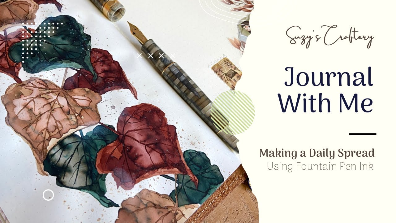 Journal with Me | PAINTING DAILY SPREAD with FERRIS WHEEL PRESS Fountain Pen Ink |  Bullet Journal