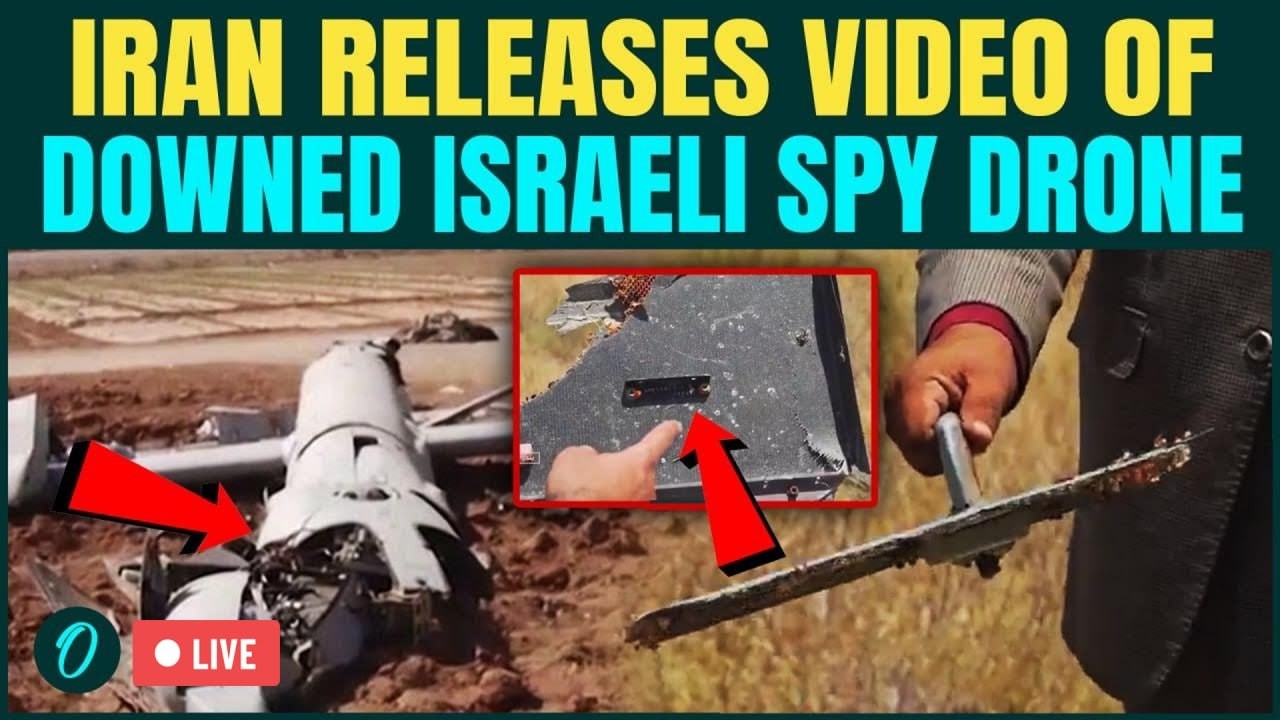 LIVE: Iran FLAUNTS Wreckage of Israeli Spy Drone SHOT Down by Air Defences in CHILLING Video