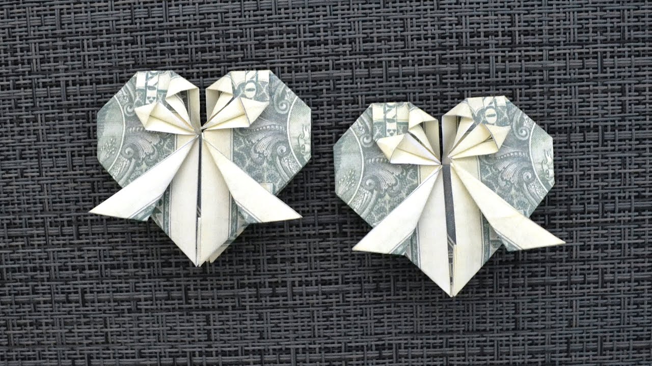 My MONEY HEART WITH BOW | Dollar Origami for Valentine's Day | Tutorial DIY by NProkuda