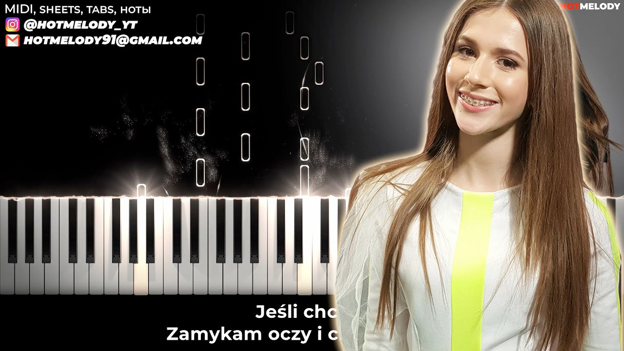 Roxie Węgiel - Miasto karaoke piano instrumental cover, tekst