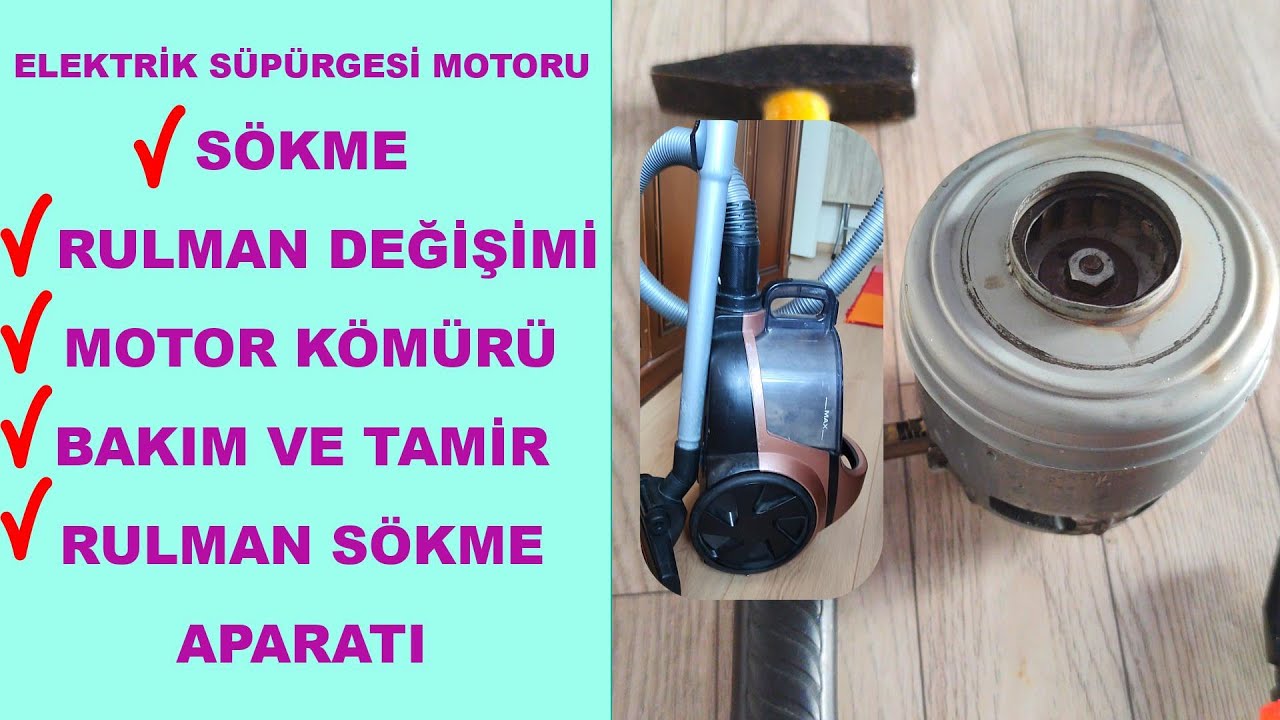 Как заменить подшипники пылесоса, убрать уголь и мотор?