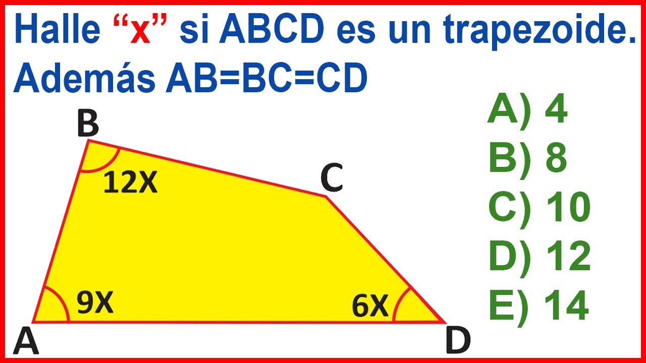 CUADRILATEROS GEOMETRIA PROBLEMA RESUELTO TIPO EXAMEN DE ADMISION