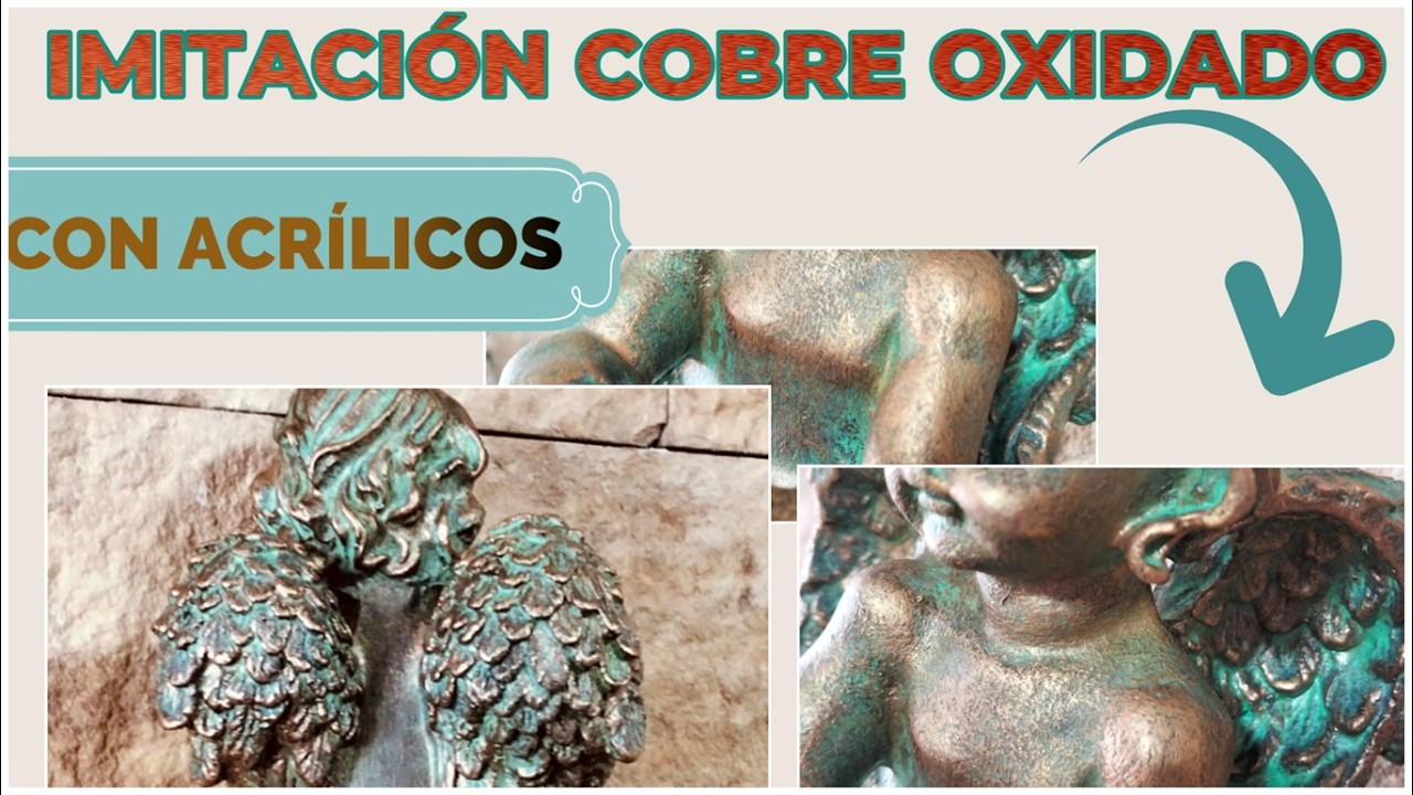 Efecto COBRE  o BRONCE OXIDADO 💗 /PASO A PASO / con ACRÍLICOS