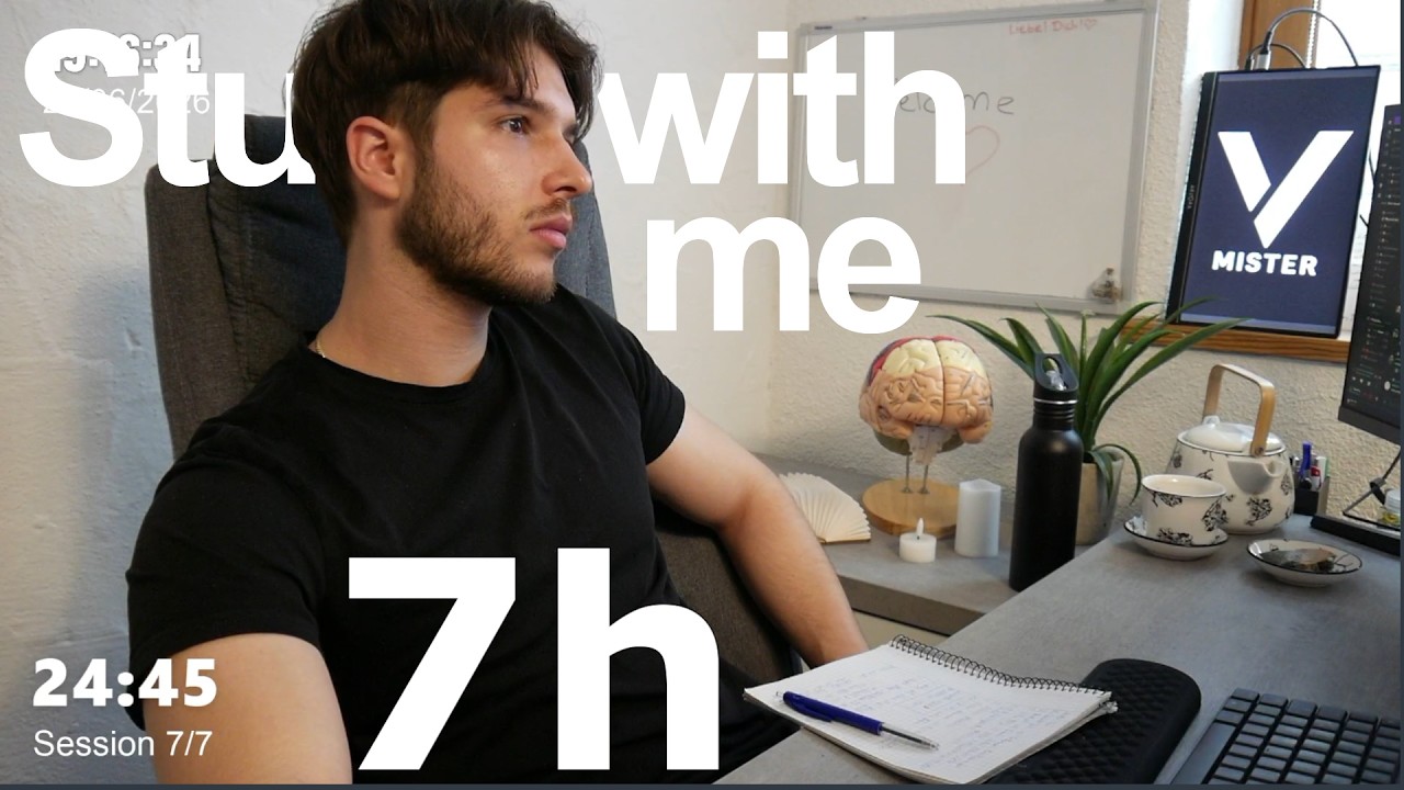 STUDY WITH ME (7h) Pomodoro 60/10 🫡📚