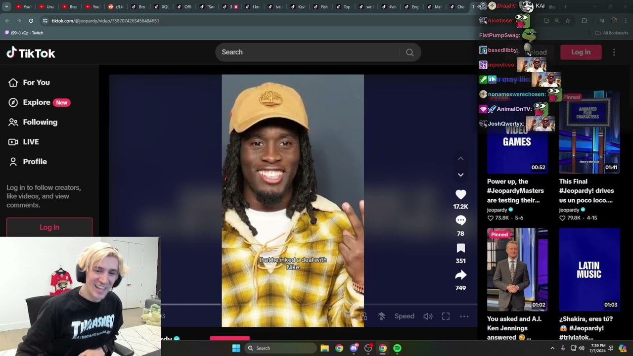 xQc Tries to Complete TikTok Quizzes