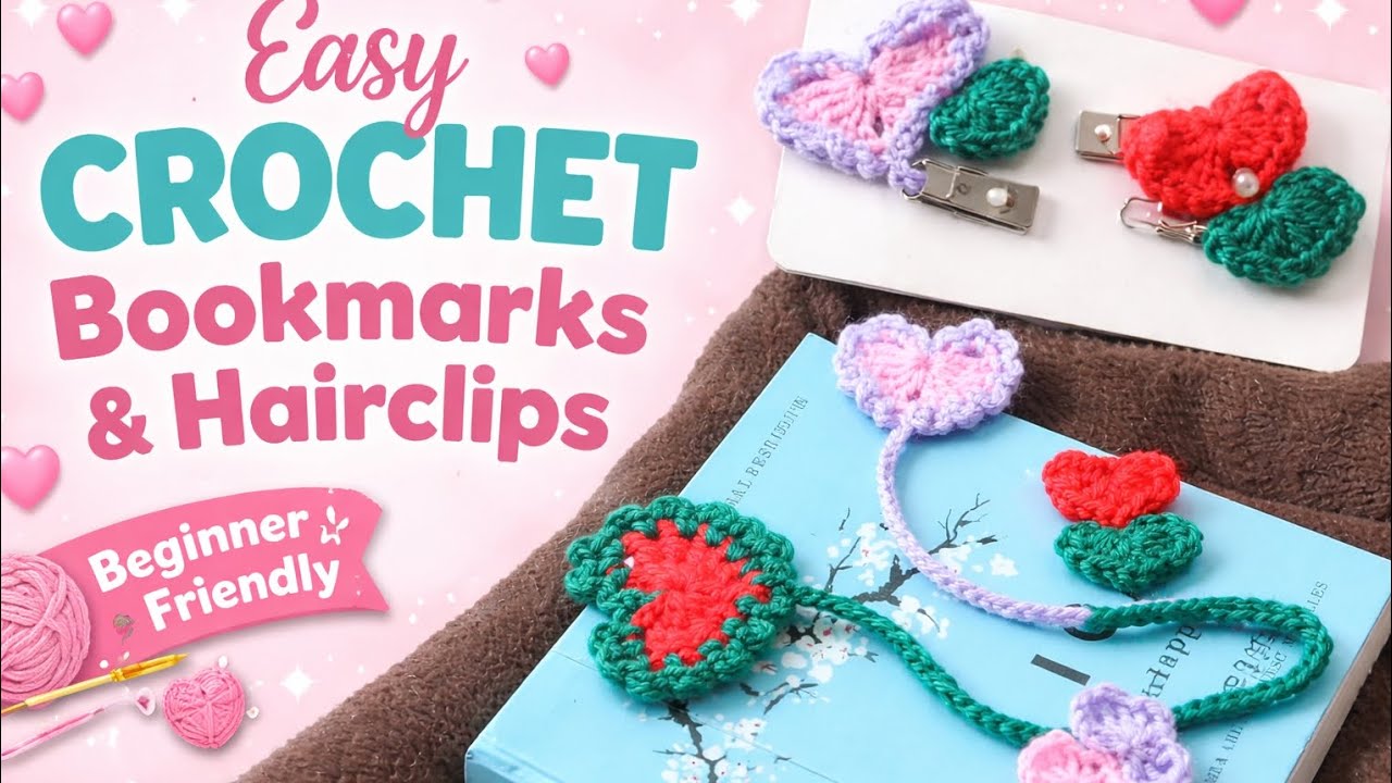 Easy and quick heart bookmark and hairclip for valentine's day special beginners friendly#viral