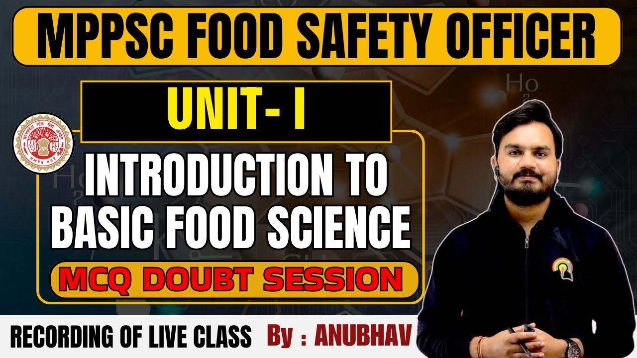 MP FSO MCQ CLASS | MP FSO FOOD SCIENCE CLASS | FSO IMPORTANT MCQ |MP FSO
